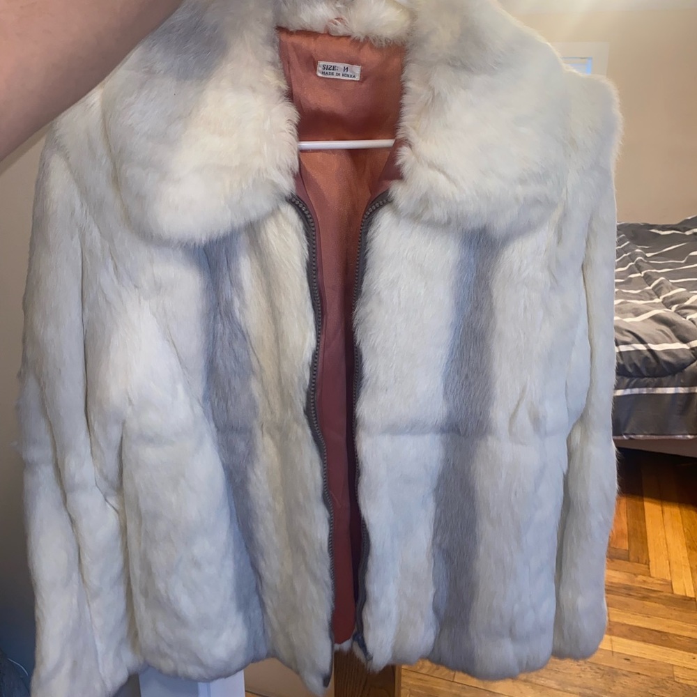 White Rabbit Fur Coat